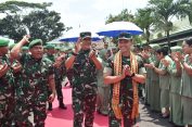 Danrem 043/Gatam Sambut Kunker Pangdam II/Sriwijaya di Kodim 0427/WK