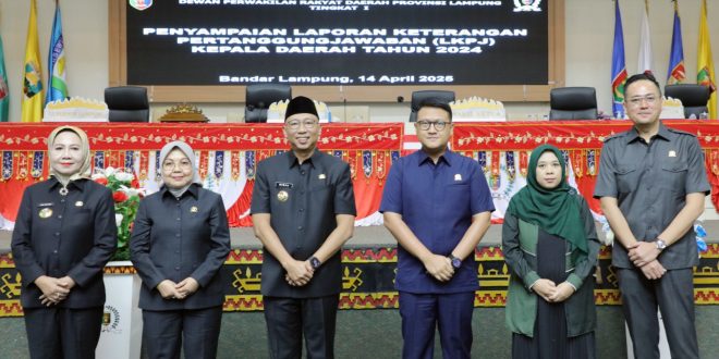 Gubernur Mirza Sampaikan LKPJ Kepala Daerah Tahun Anggaran 2024 dalam Rapat Paripurna DPRD Provinsi Lampung