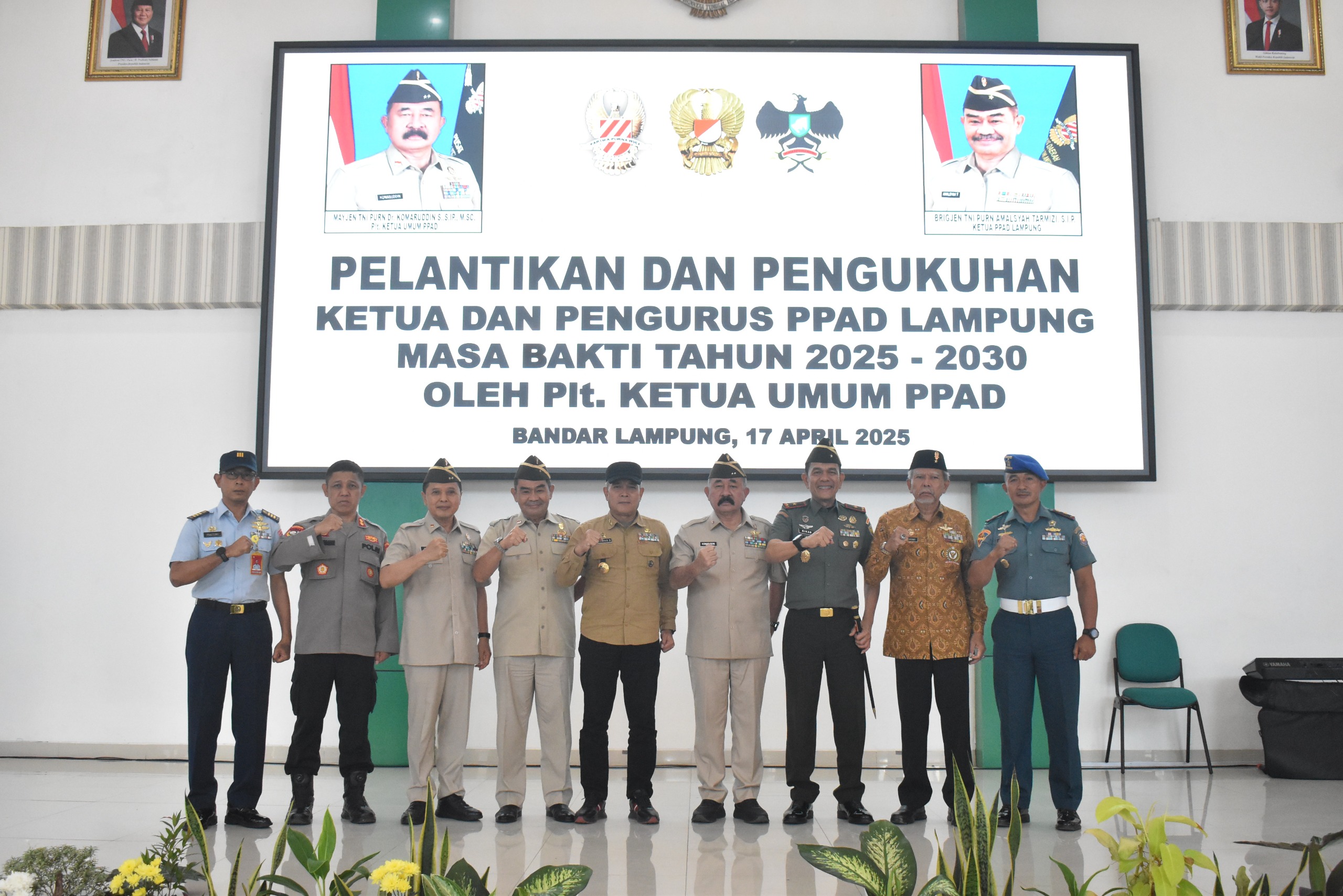 Pengurus PPAD Dikukuhkan, Danrem 043/Gatam Berharap Pengurus Dapat Bersinergi dengan Stakeholder Provinsi Lampung