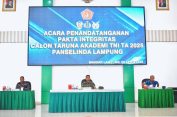 Danrem 043/Gatam Pimpin Penandatanganan Pakta Integritas Calon Taruna Akademi TNI 2025 di Lampung