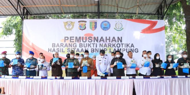 Pemusnahan Barang Bukti Narkotika, Pemprov Lampung Tegaskan Komitmen Lindungi Generasi Muda
