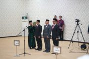 Rektor Universitas Lampung Lantik dan Ambil Sumpah Jabatan Tiga Pejabat Baru