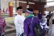 Tepat Pukul 10.00 WIB Bupati Ardito Sambut Kedatangan Jamaah Haji Asal Lampung Tengah