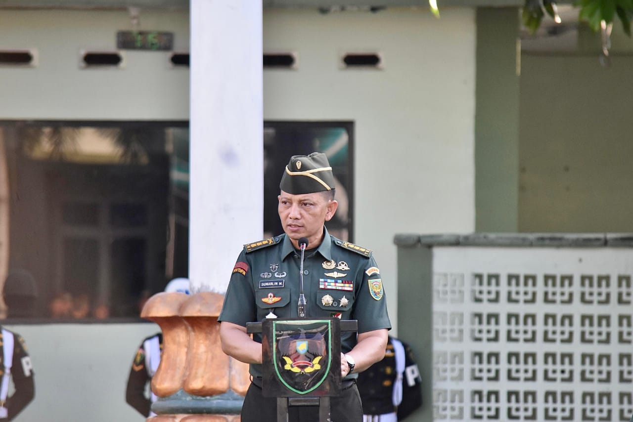 Upacara Bulanan, Kasrem 043/Gatam Bacakan Amanat Pangdam II/Sriwijaya