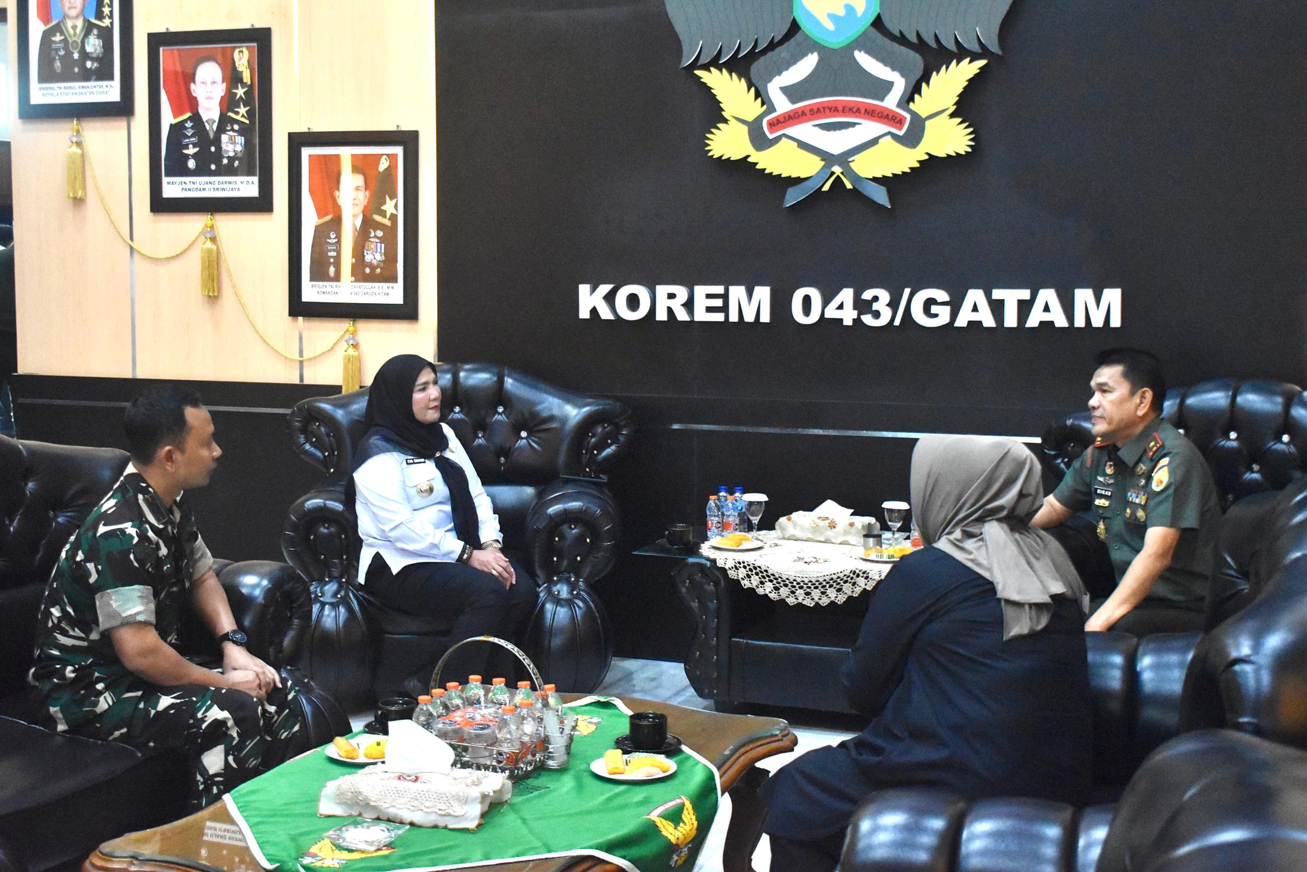 Danrem 043/Gatam Sambut Kunjungan Kerja Wali Kota Bandar Lampung