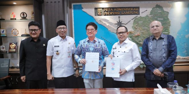 Penandatanganan MoU PT Wahana Raharja dan World Food Hub untuk Kembangkan Pusat Logistik Pangan Halal di Lampung