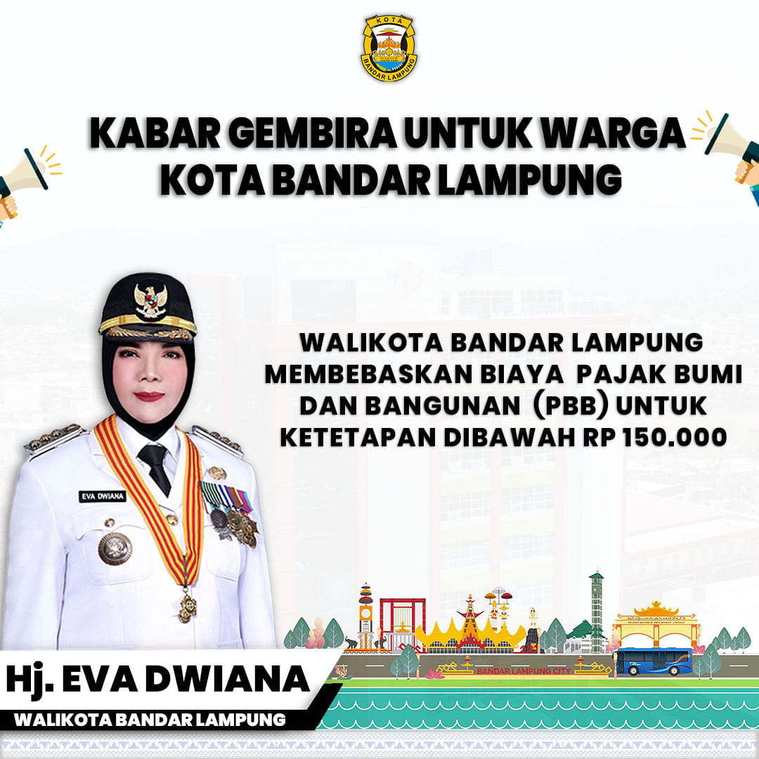 PBB di Kota Bandar Lampung Gratis, Ini Syaratnya
