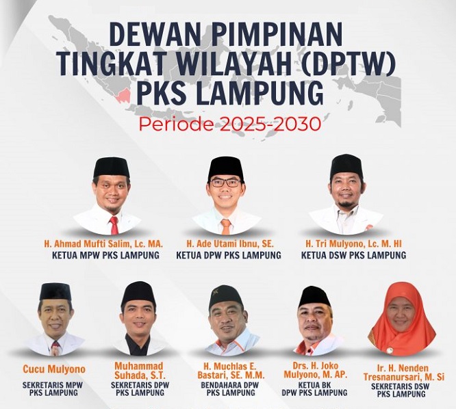 DPP PKS Tetapkan Kepengurusan DPTW PKS Lampung Masa Bakti 2025–2030