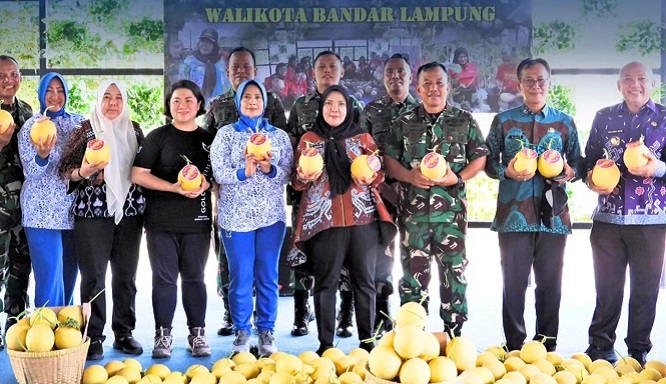 Walikota Bandar Lampung Panen Ikan dan Melon Bersama DanBrigif 4 Mar/BS