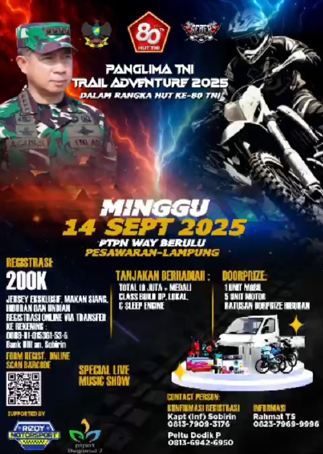 Rebut Hadiah Panglima, Ribuan Rider Ramaikan Trail Adventure 2025 HUT TNI ke-80