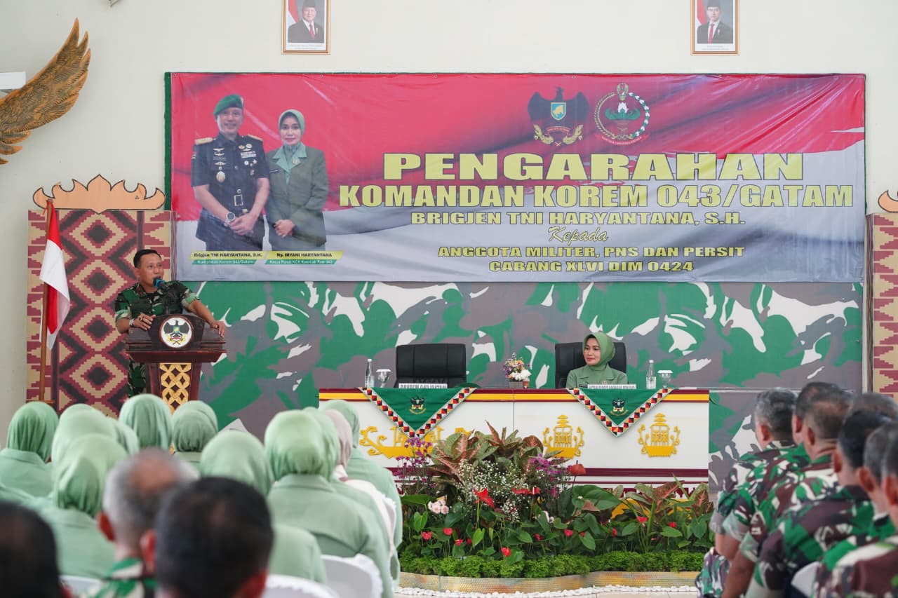 Kebersamaan dan Loyalitas Jadi Pesan Danrem 043/Gatam di Kodim 0424/Tanggamus