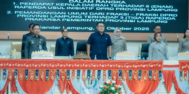Pemprov Lampung Dorong Enam Raperda Baru, Dari Pertanian hingga Pengelolaan Satu Data