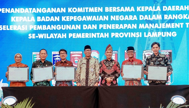 Bupati Lampung Selatan Teken Komitmen Bersama BKN untuk Akselerasi Manajemen Talenta ASN