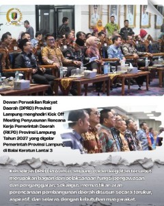 DPRD Provinsi Lampung Hadiri Kick Off Meeting Penyusunan RKPD TA 2027