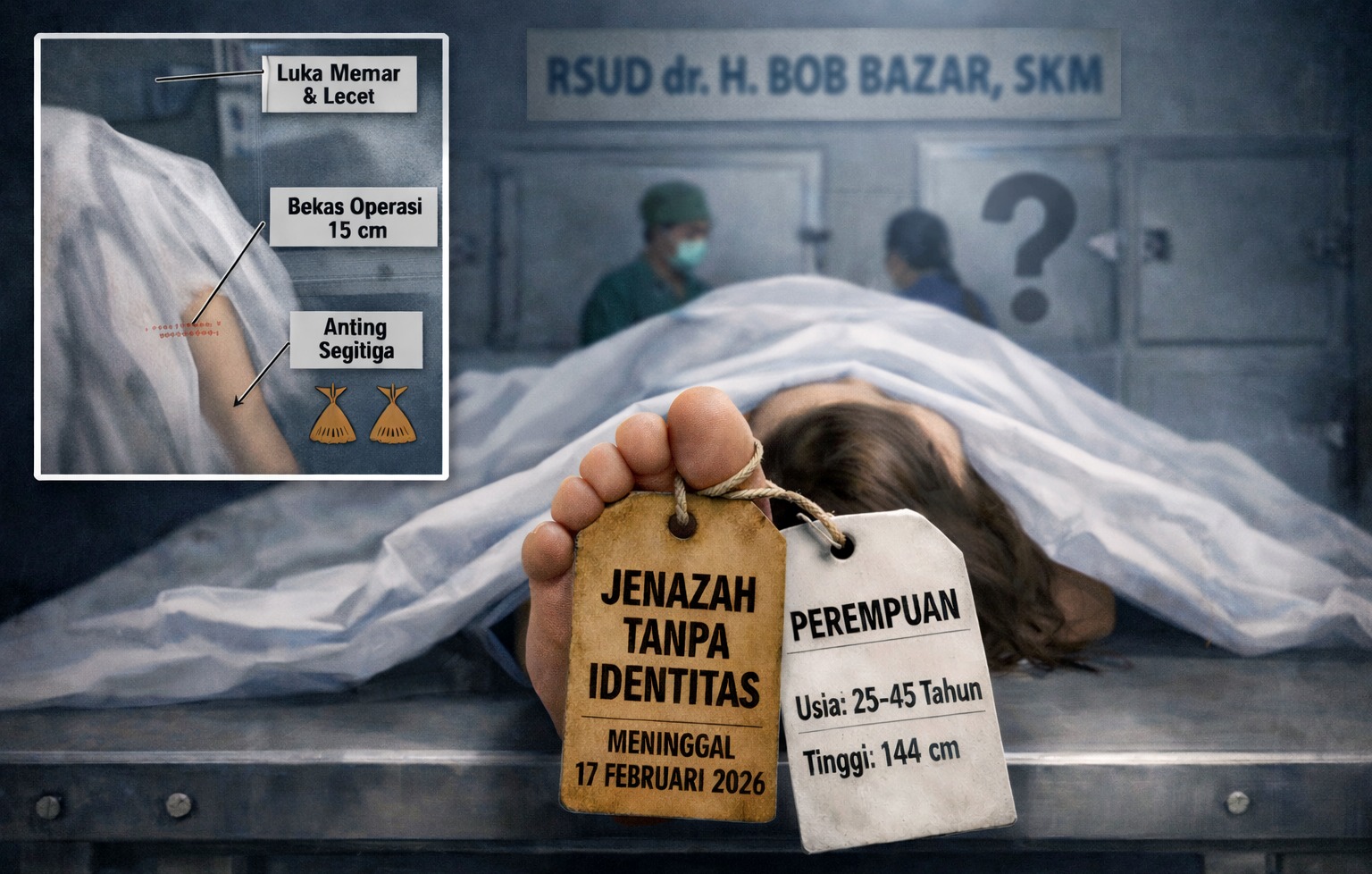 Jenazah Perempuan Tanpa Identitas Dirawat 11 Hari di RSUD dr. H. Bob Bazar, SKM, Warga Diminta Bantu Identifikasi