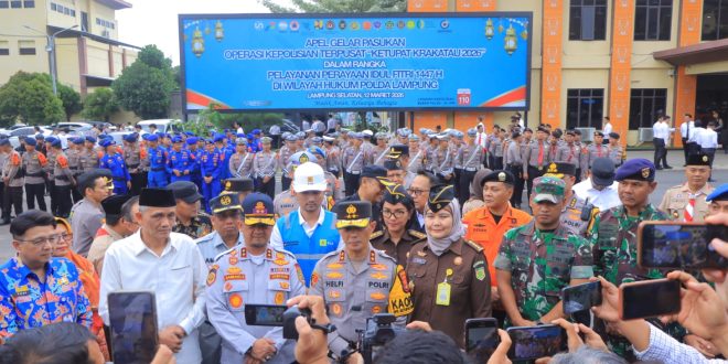Kapolda Lampung Pimpin Apel Gelar Pasukan Operasi Ketupat 2026