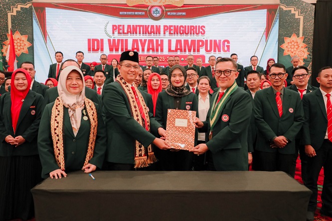 Josi Harnos Dilantik Jadi Ketua IDI Lampung, Wagub Jihan Ajak Perkuat Peran sebagai Mitra Pemerintah Provinsi Lampung