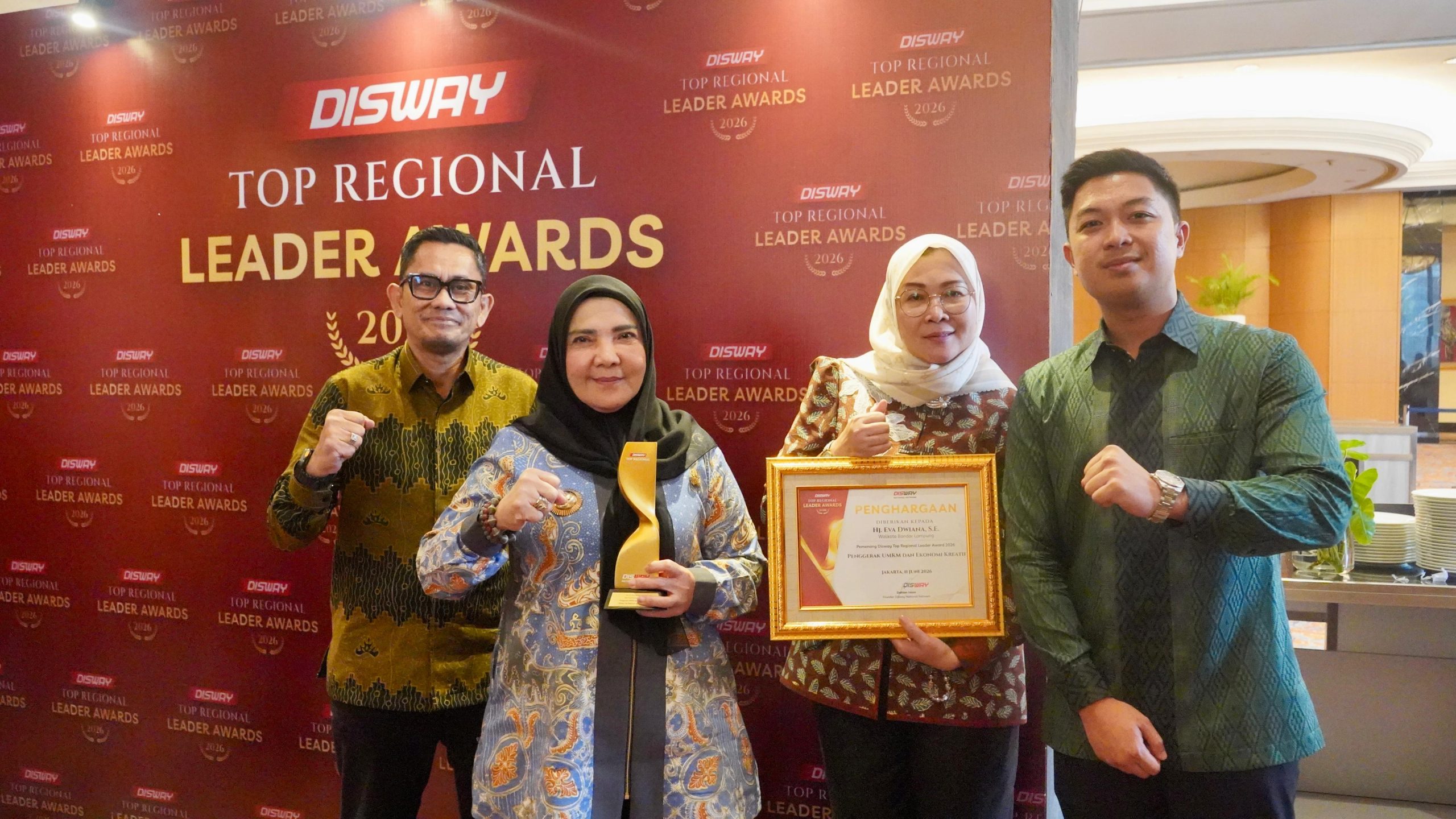 Wali Kota Bandar Lampung Raih Penghargaan Disway Top Regional Leader Awards 2026