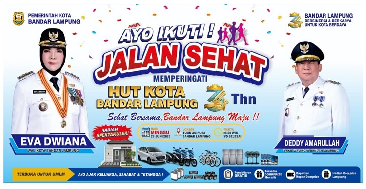 Yuk Ramaikan! Jalan Sehat HUT Kota Bandar Lampung ke-344 Tahun