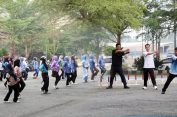 Senam Bersama di GOR Way Handak, Pemkab Lampung Selatan Bangun ASN Sehat, Solid dan Siap Berikan Pelayanan Terbaik