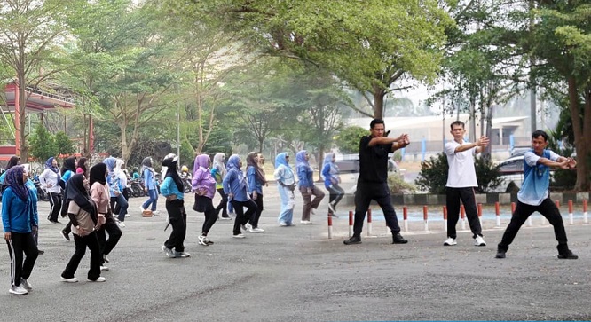 Senam Bersama di GOR Way Handak, Pemkab Lampung Selatan Bangun ASN Sehat, Solid dan Siap Berikan Pelayanan Terbaik